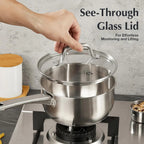 Casserole inox 1 litres avec couvercle -