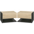 Table de chevet murale 2 ensembles 46x30x30 cm - Oak Noir 46X30X30 cm Table de chevet