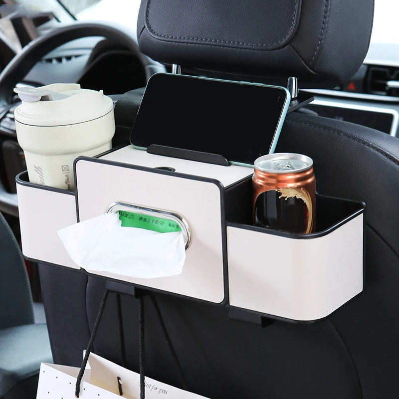 Boite à mouchoir de voiture + Rangement multifonction BMV - Blanc