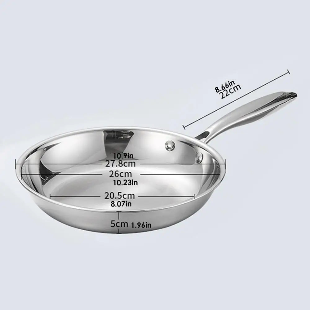 Poêle inox 28 cm couleur argenté -