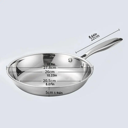 Poêle inox 28 cm couleur argenté -