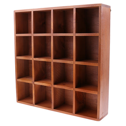 étagère murale en bois solide de cubique à 16 grilles - 16 Grilles