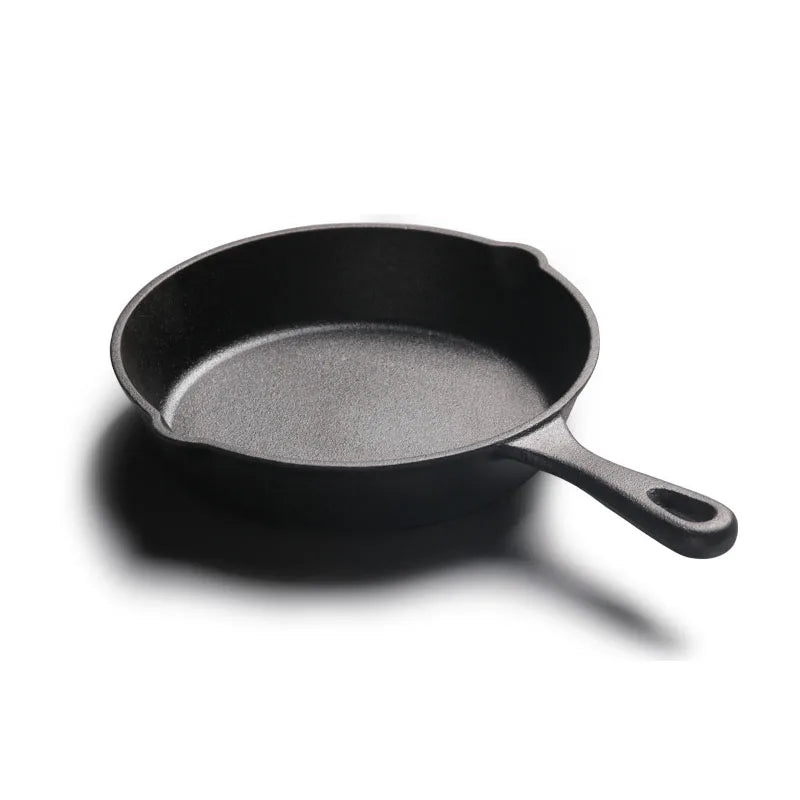 Poêle en fonte à poignée en forme de goutte d'eau -