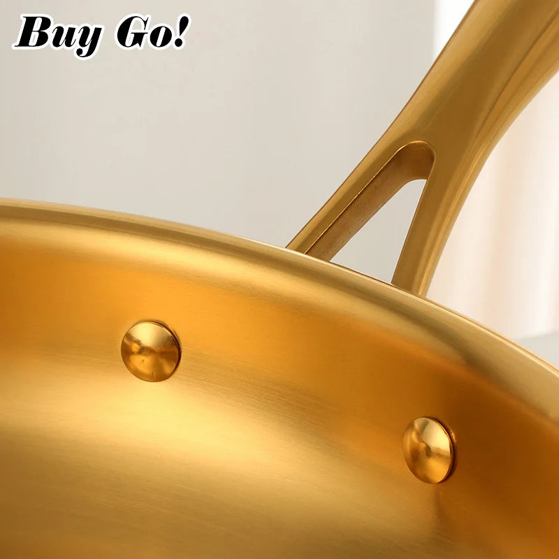 Poêle inox haut de gamme doré -