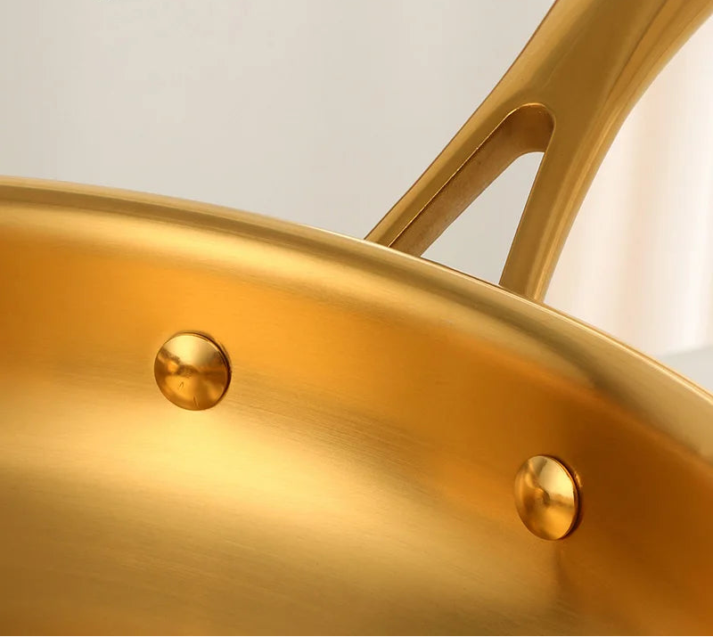 Poêle inox haut de gamme doré -