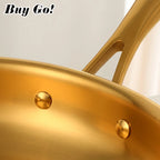 Poêle inox haut de gamme doré -