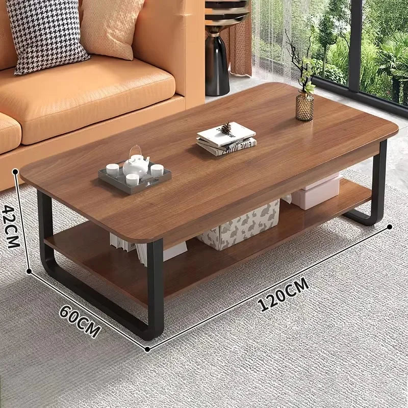 Table basse bois blanc en forme de rectangle -