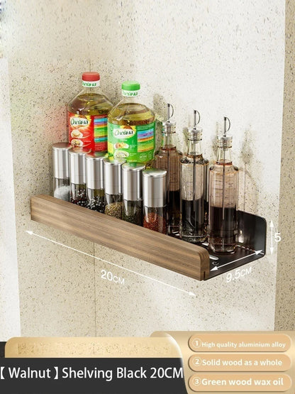 étagère murale bois massif - vendu à l'unité - Bois noir 20cm