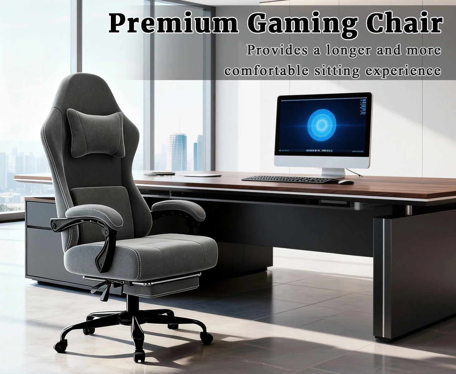 Chaise de bureau blanche ergonomique -