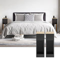 Table de chevet lot de 2 pas cher étroite moderne - Noir Table de chevet