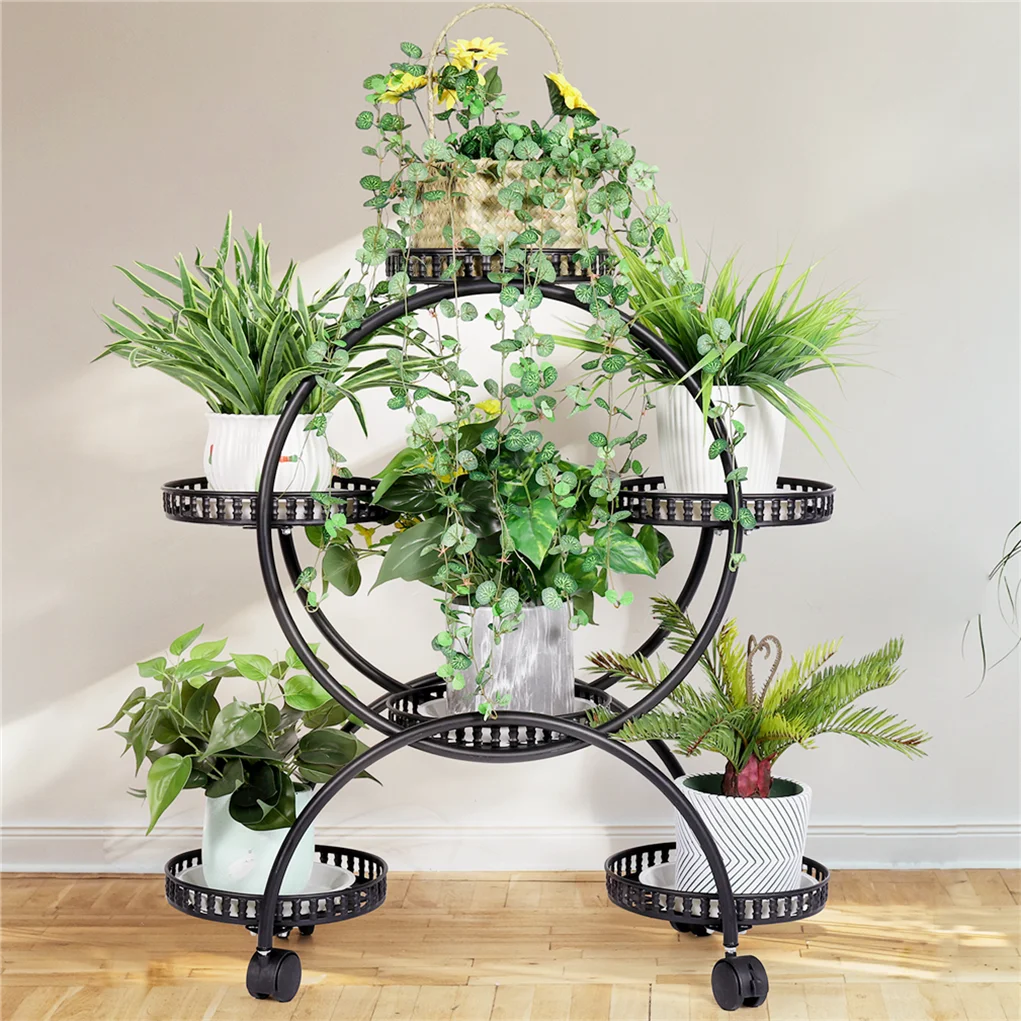 Étagère plante roulette ronde de petite taille -