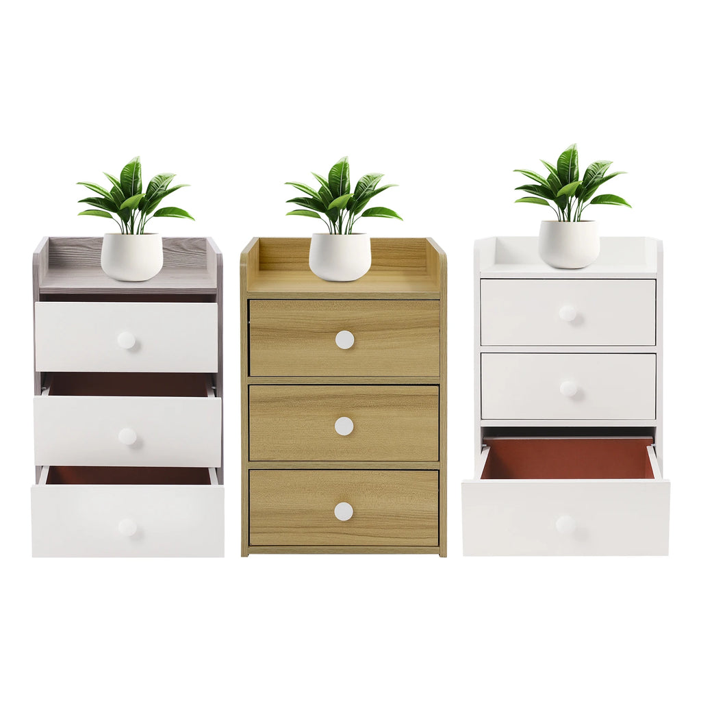 Mini Table de nuit avec poignée et 3 tiroirs -