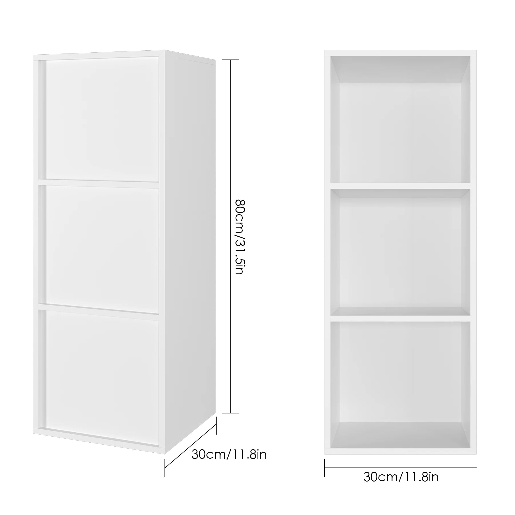 Étagère blanche 3 cube en bois 30x30x80cm -