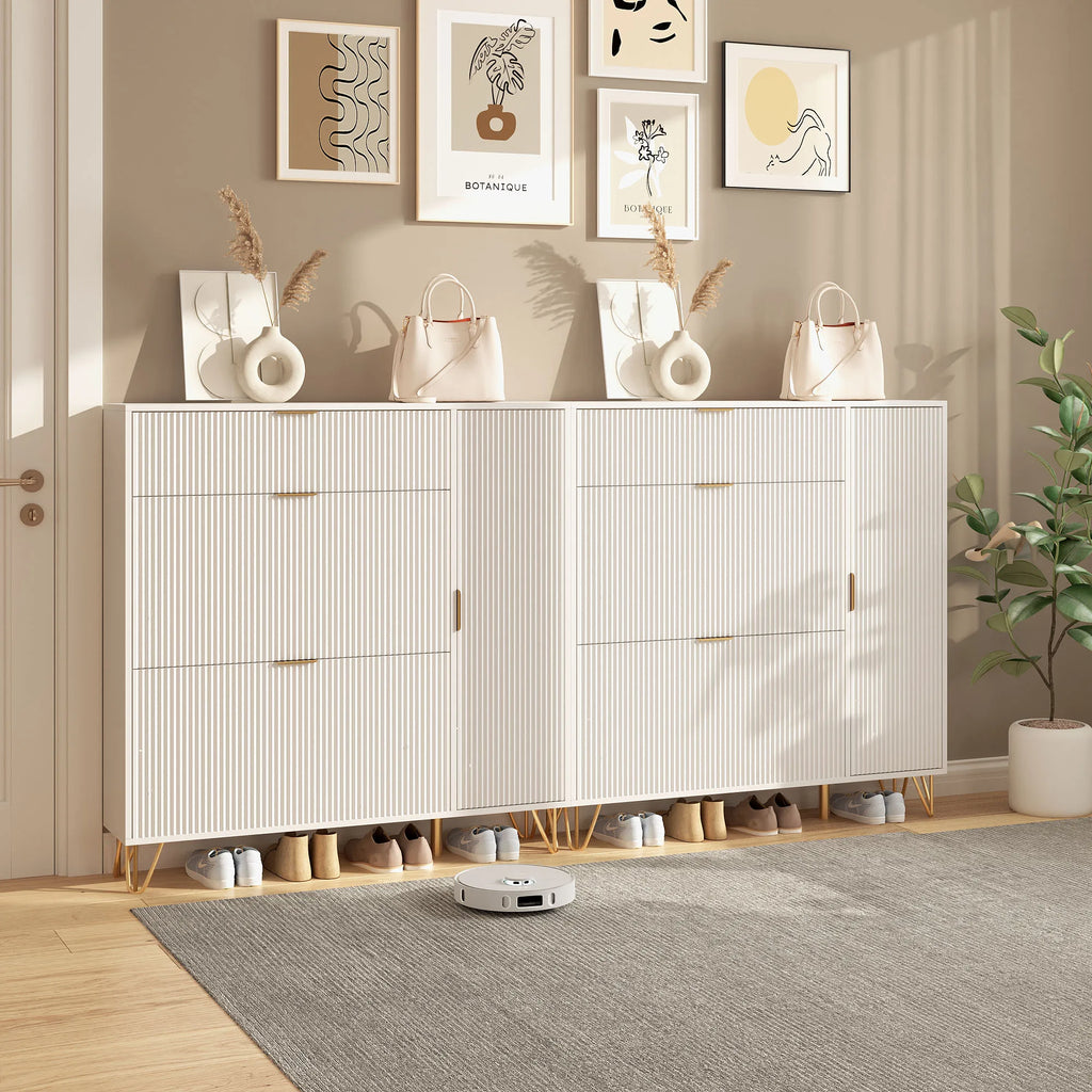 Meuble à chaussure moderne en bois blanc -