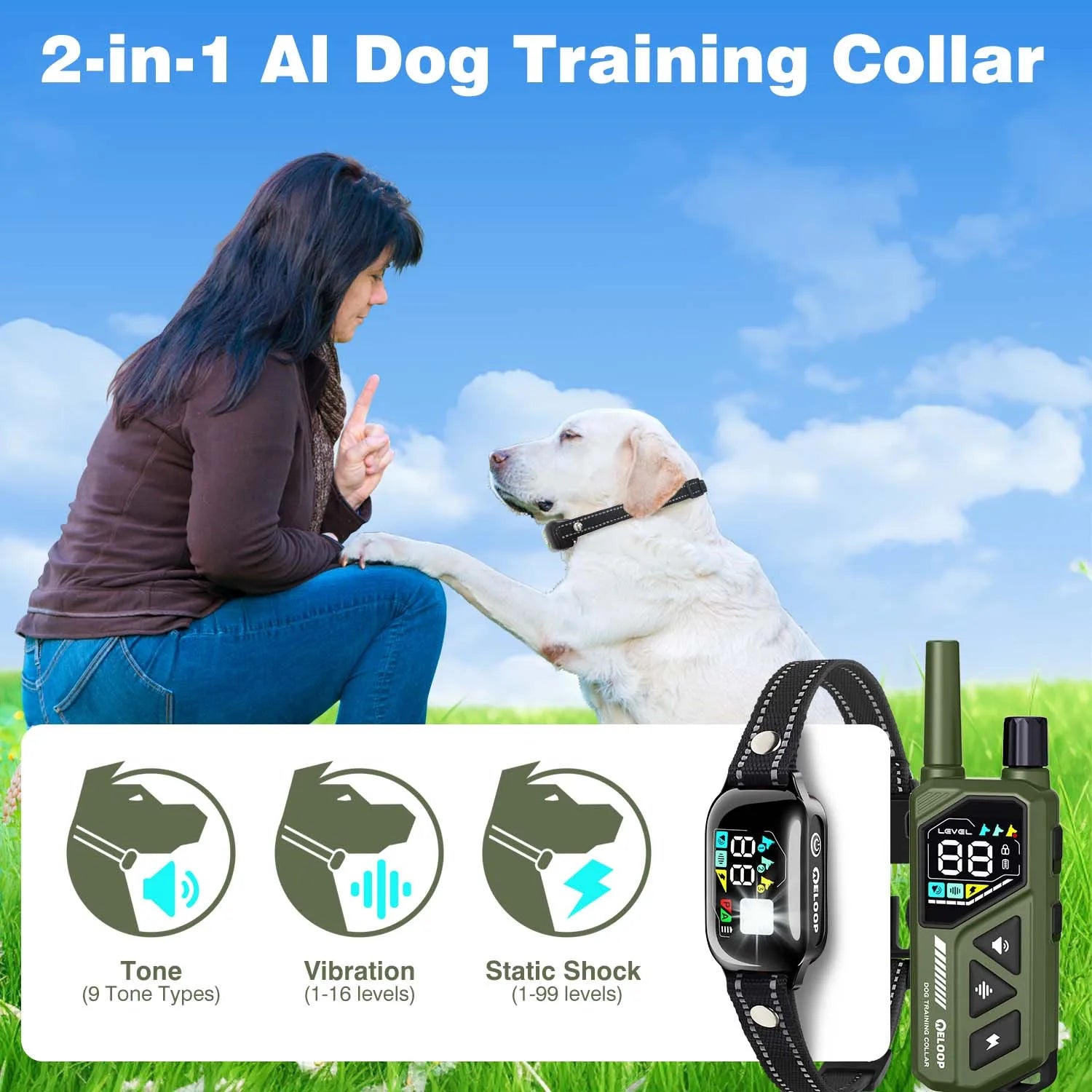 collier anti aboiement à vibration avec télécommande -