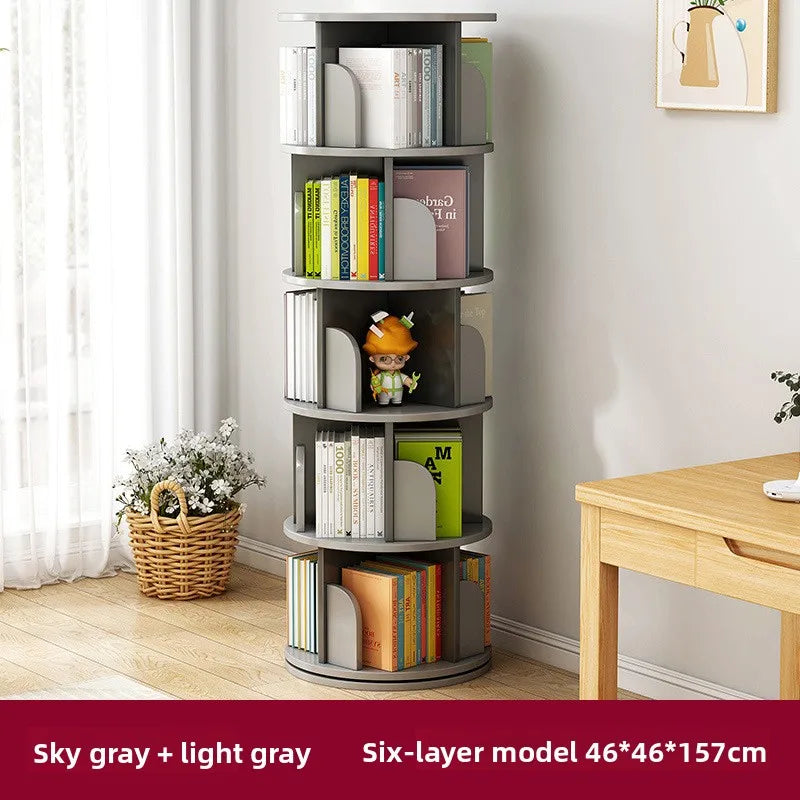 Étagère livre en bois rotatif - B