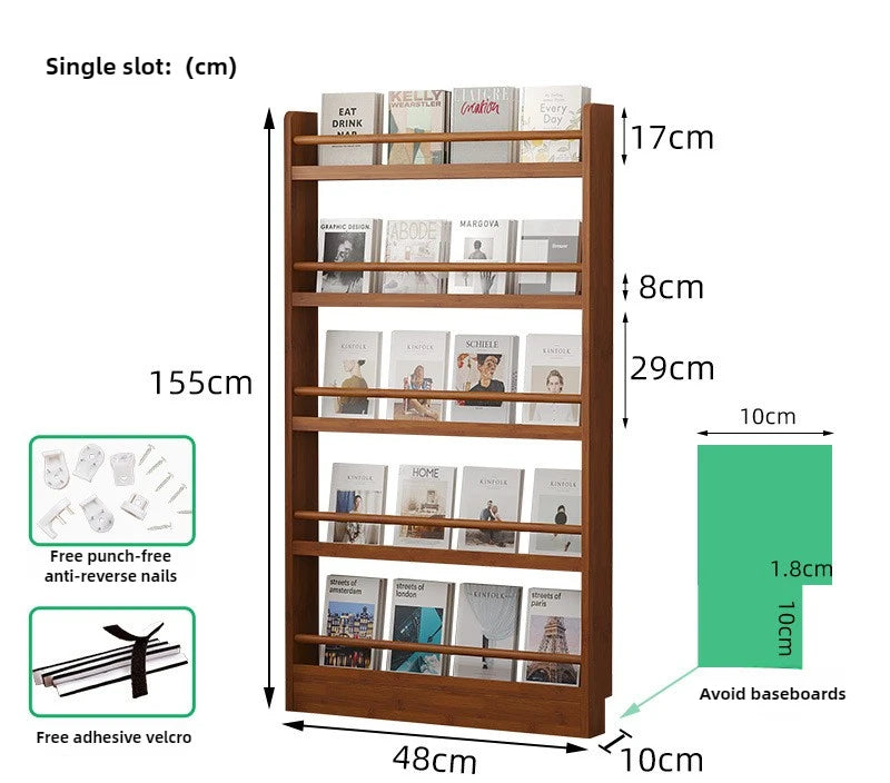 Étagère livre murale ultra-mince - 5 layers 48CM