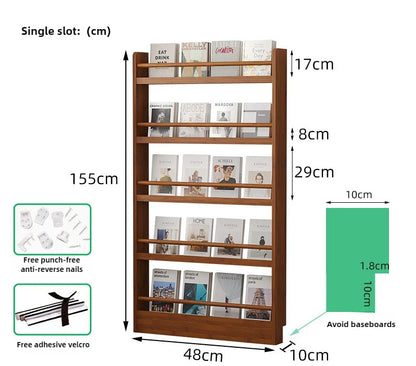 Étagère livre murale ultra-mince - 5 layers 48CM