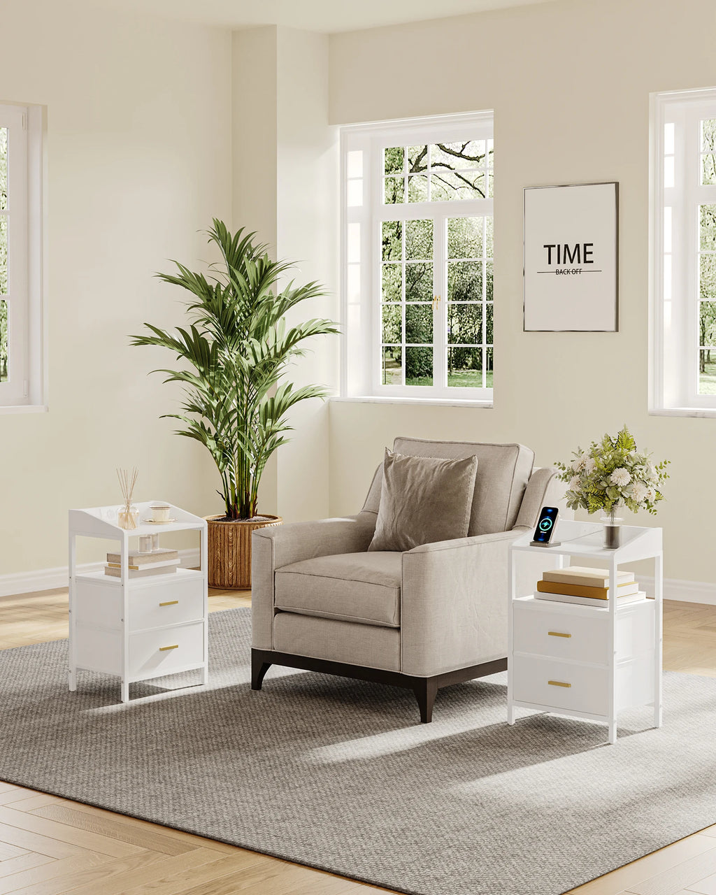 Table de chevet originale design moderne à LED -