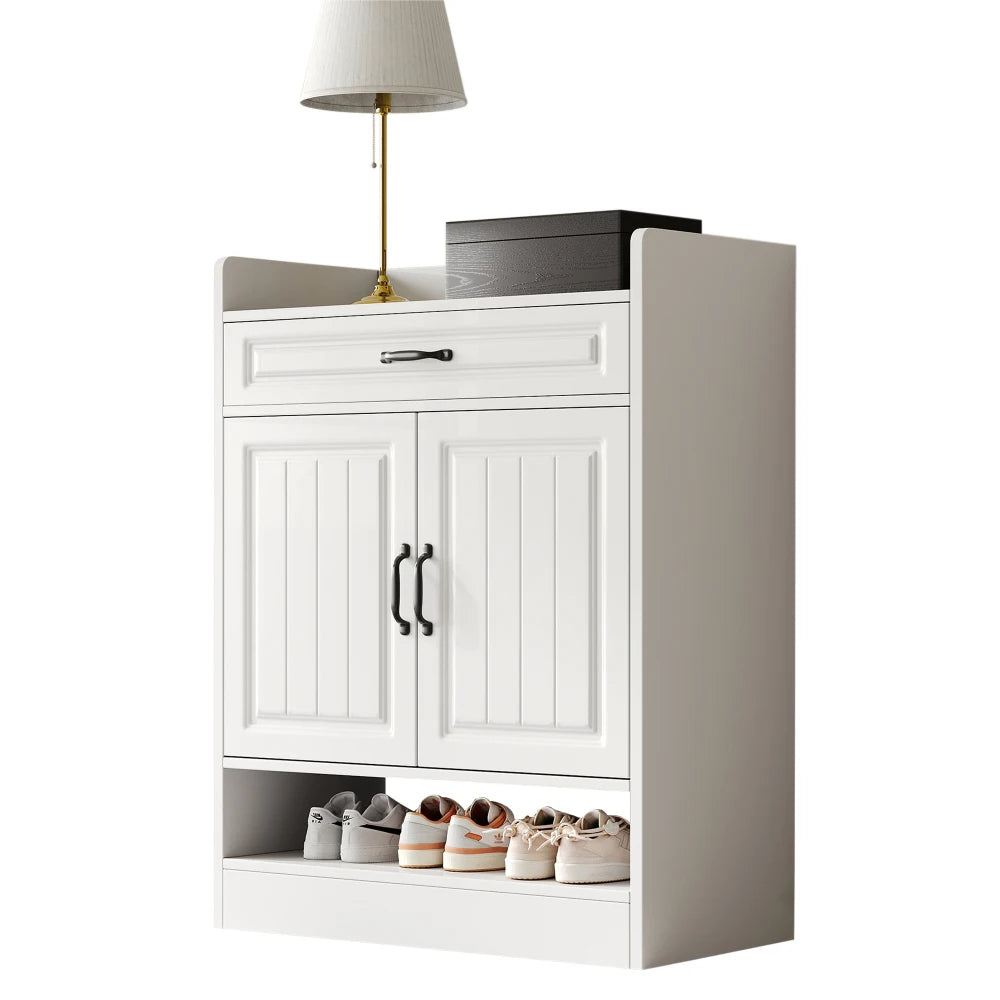 Meuble à chaussure moderne à poignées noires - 75×36×95.5cm -