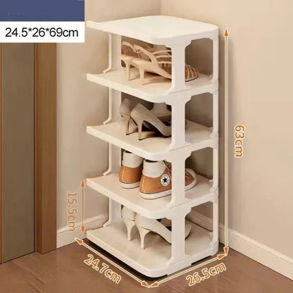 Meuble à chaussure en plastique multi étagère - Blanc 5 couches