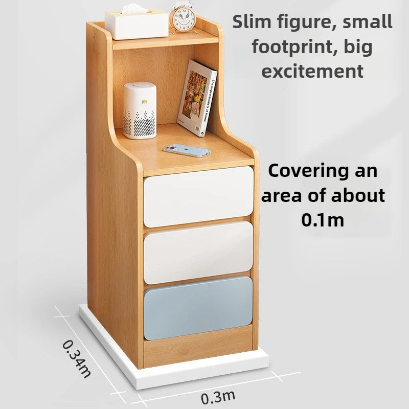 Table de nuit compacte avec 3 tiroirs moderne -