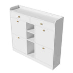 Meuble à chaussure blanc avec 4 portes pliantes -