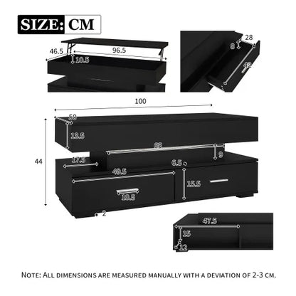 Table basse pour petit espace - 100 x 50 x 44 cm -