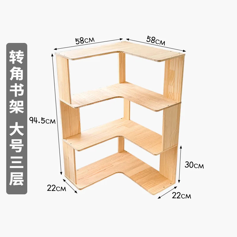 étagère bois brute bibliothèque - Bucher de grande taille 3 couches