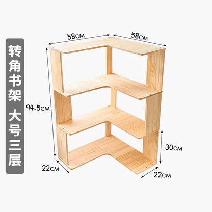 étagère bois brute bibliothèque - Bucher de grande taille 3 couches