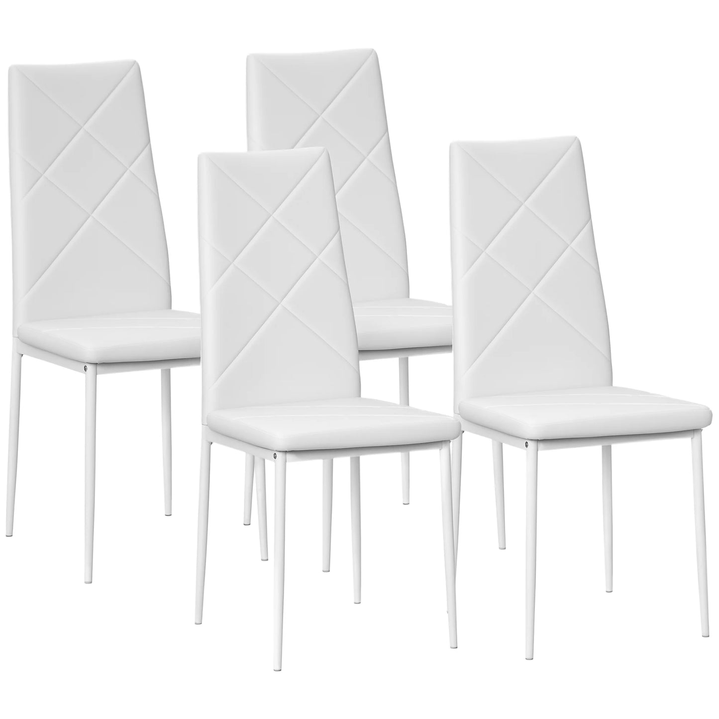Chaise salle à manger blanc de 4 pièces -