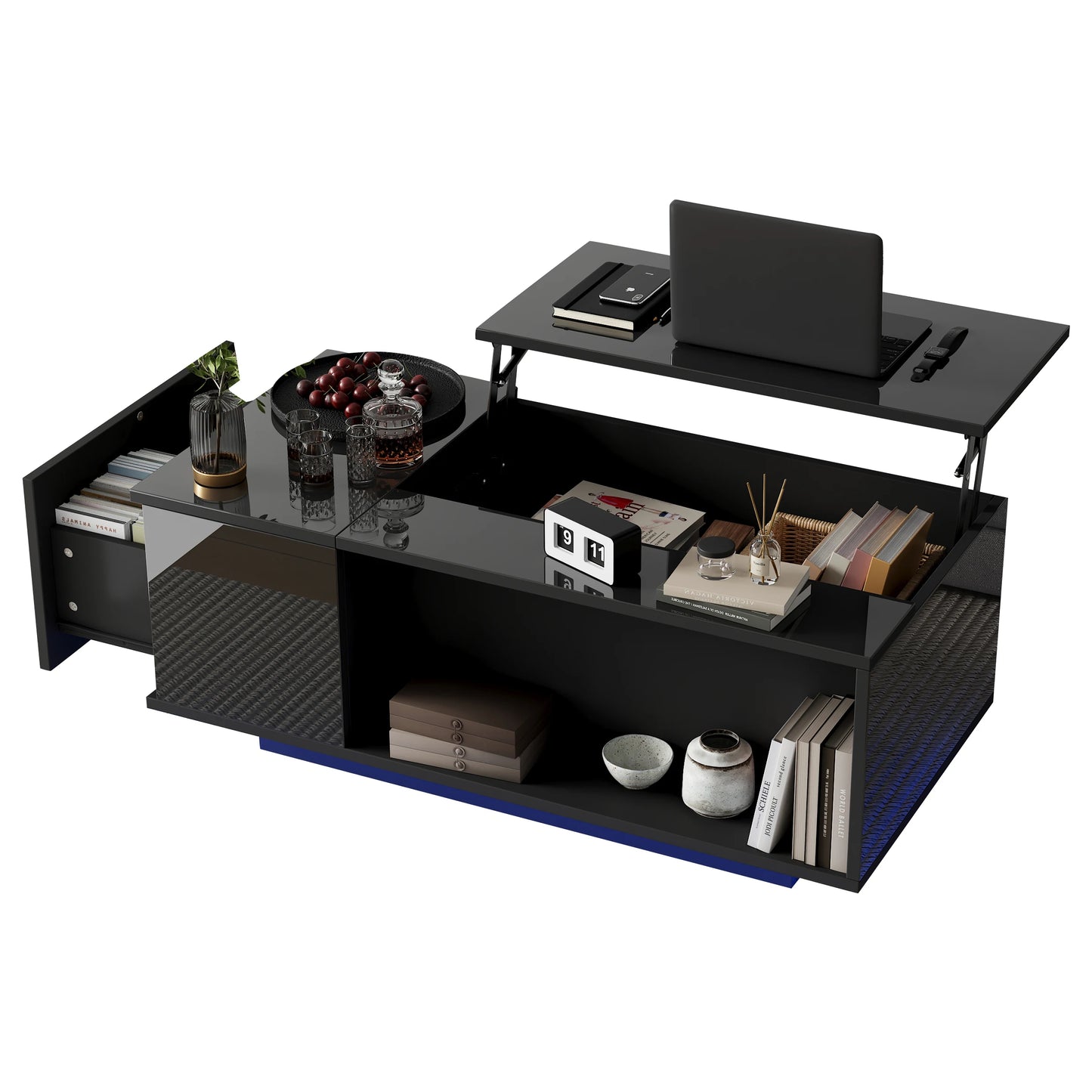 Table basse hauteur réglable 100×50×40 cm -