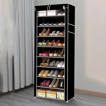 Meuble à chaussure design moderne anti-poussière - Noir