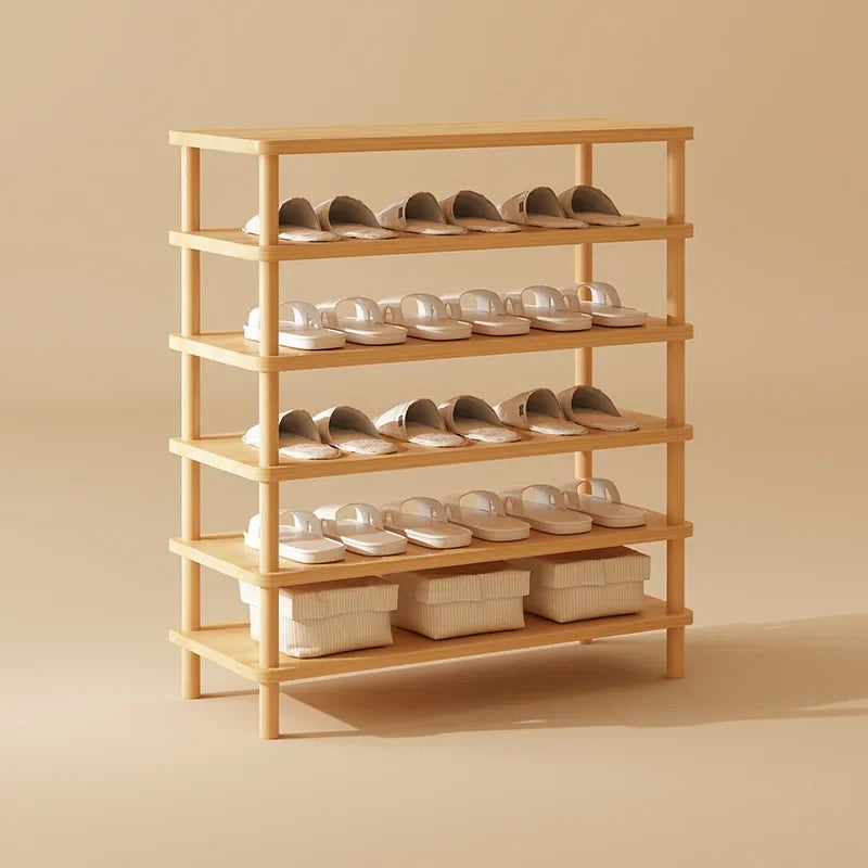 Meuble à chaussure marron en bois -