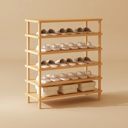 Meuble à chaussure marron en bois -