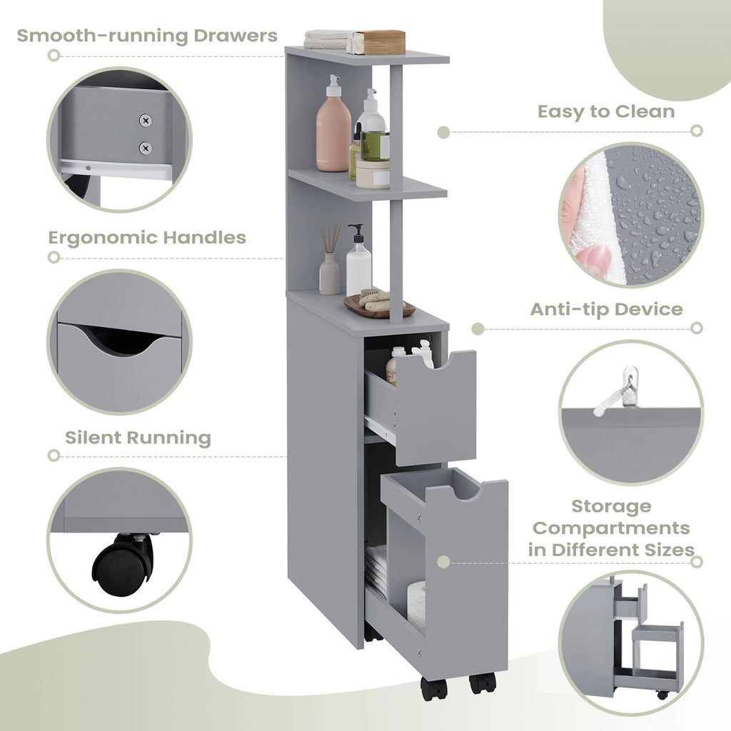 Meuble de rangement niche étroite de salle de bain -