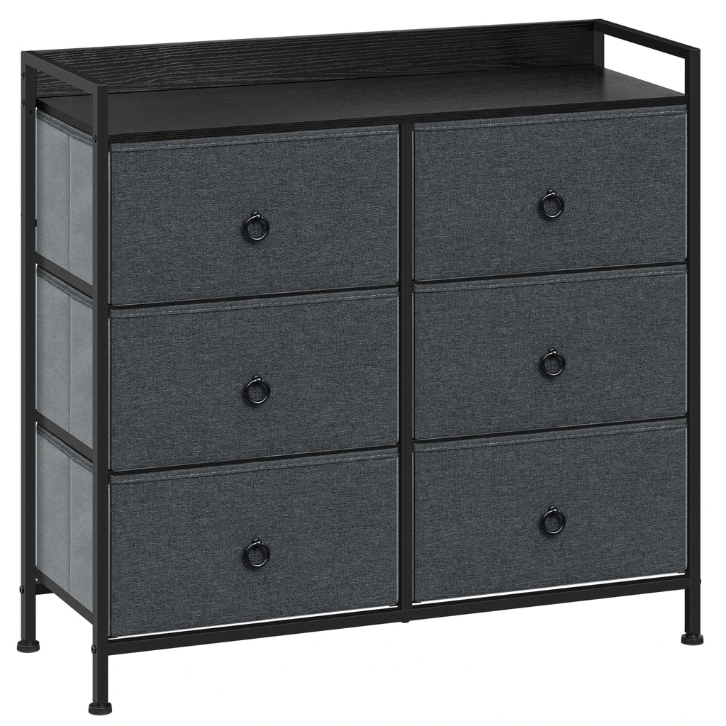 Meuble de rangement 6 tiroirs moderne - Gris Meuble de rangement