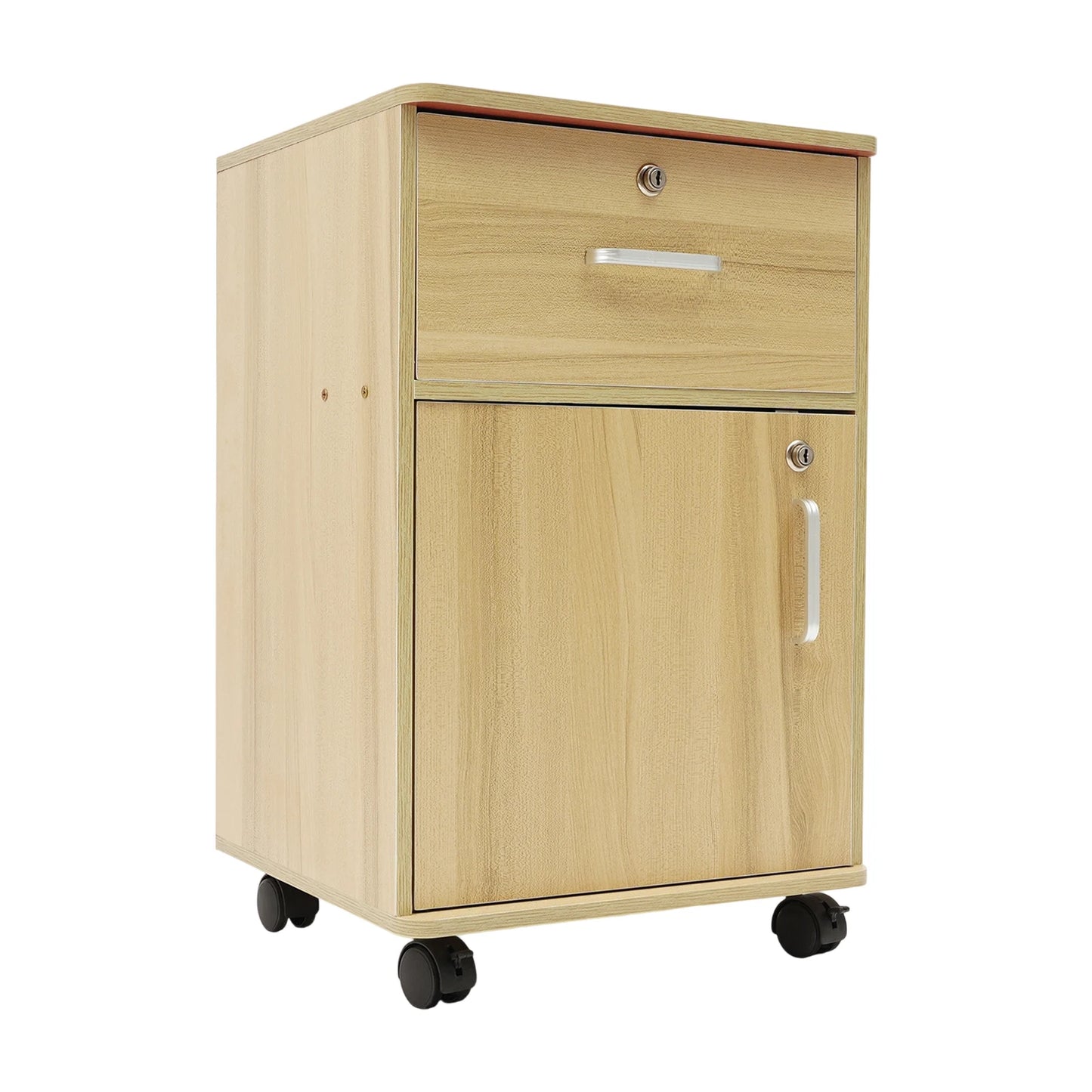 Table de nuit roulante à deux niveaux -