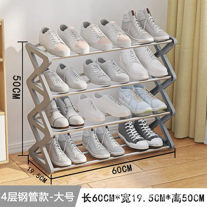 Étagère chaussures bois pour petit espace - 4L 60cm Gris