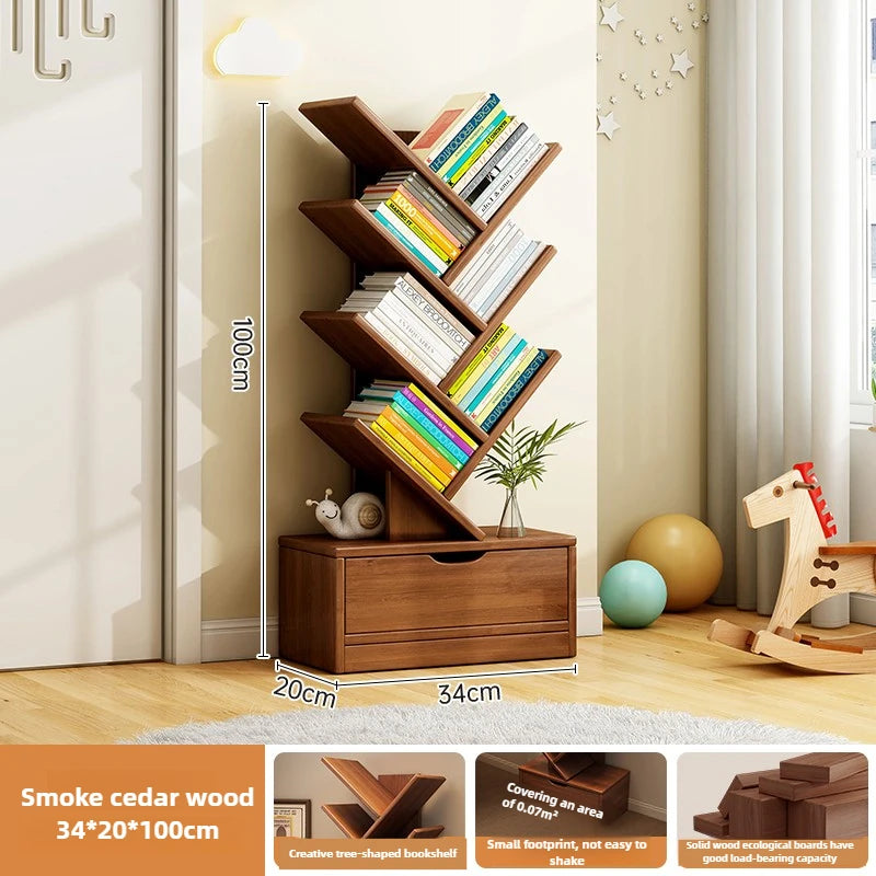 Étagère d'angle bois de luxe - Smoky 34x20x100CM