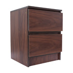 Table de chevet bois massif avec petite commode à 2 tiroirs -