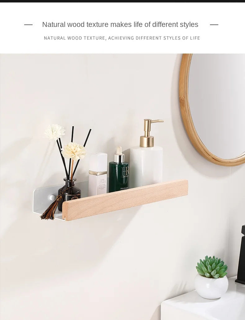 étagère murale avec rebord à l'avant -