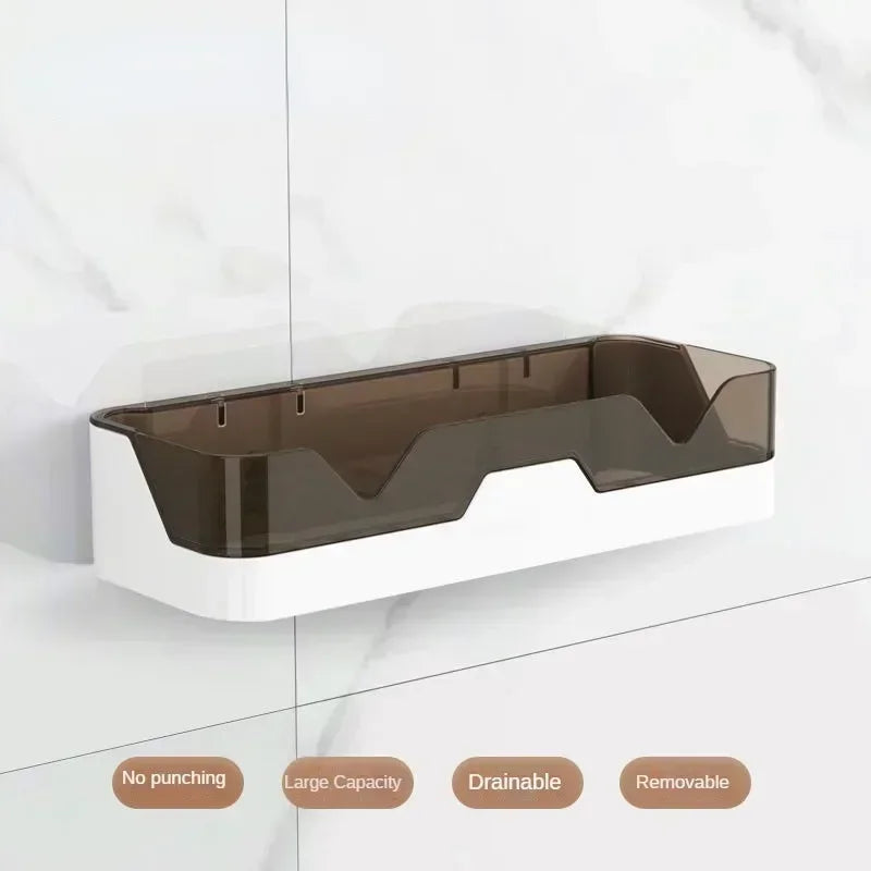 Étagère salle de bain plastique murale - Or ambré