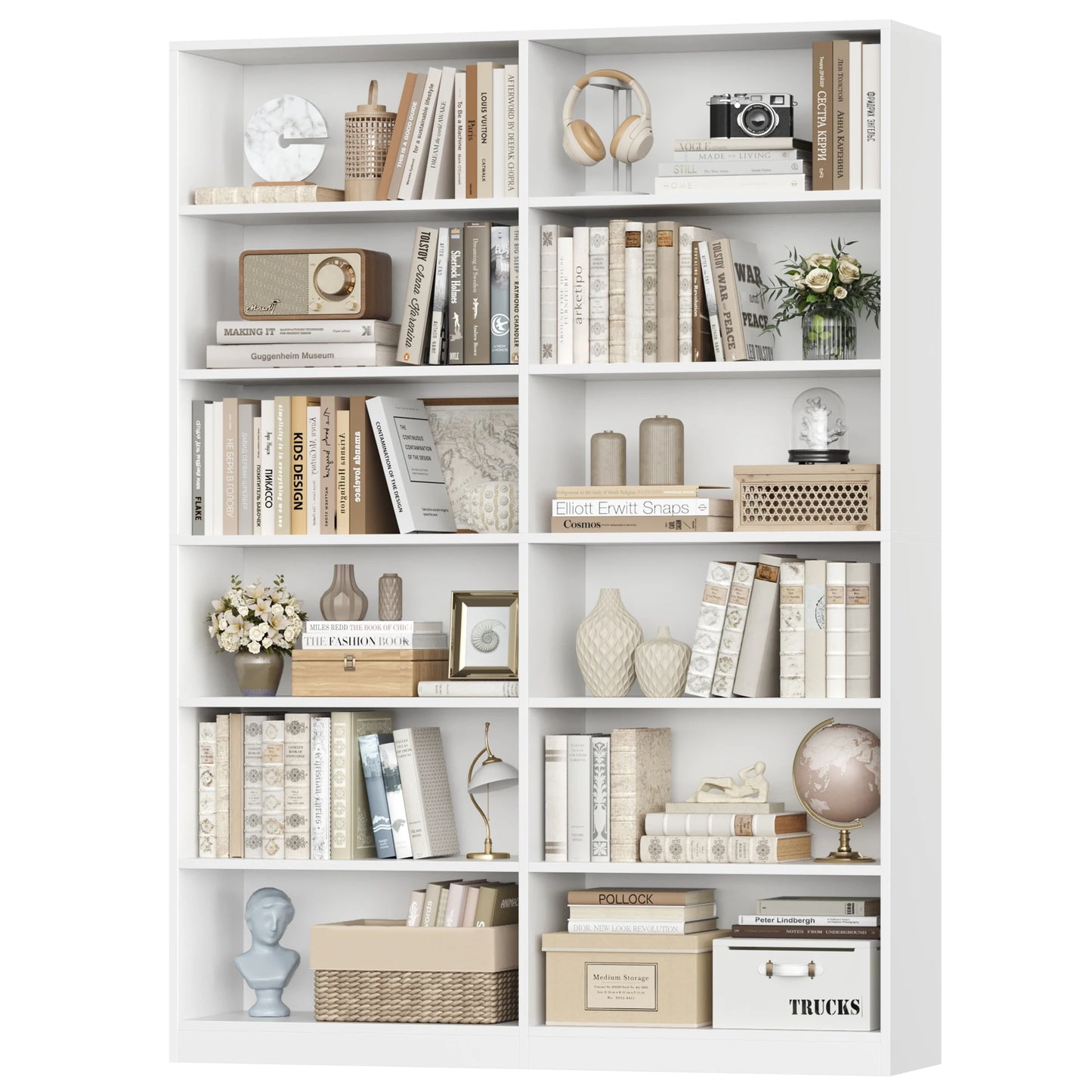 Étagère livre multifonction tendance 120x30x188.7cm - Blanc Étagère livre