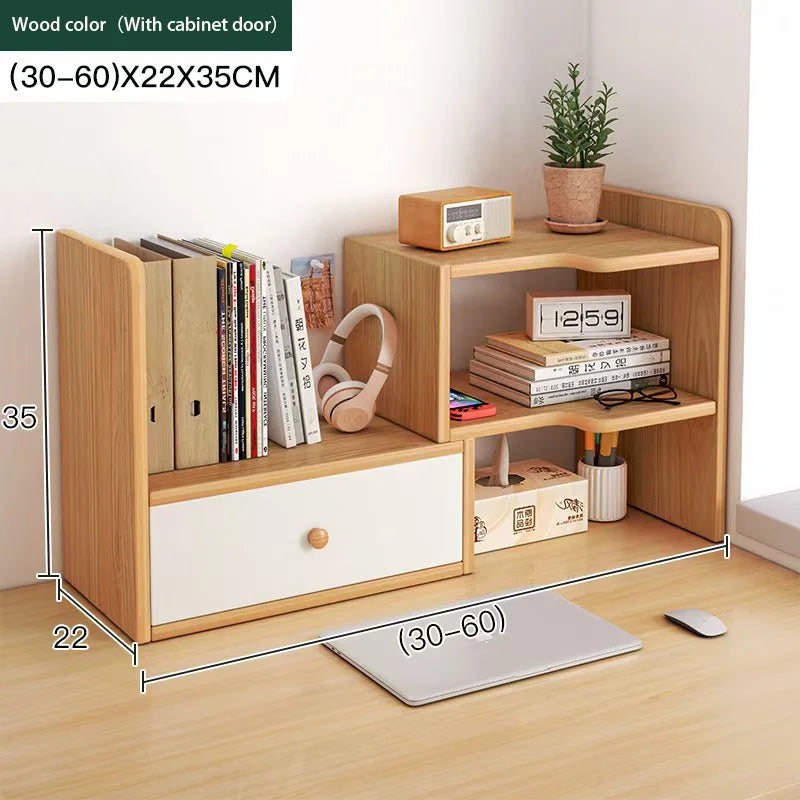 étagère de bureau bois multi compartiments - A