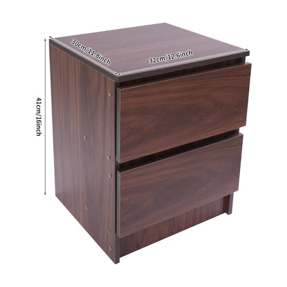 Table de chevet bois massif avec petite commode à 2 tiroirs - Marron Table de chevet