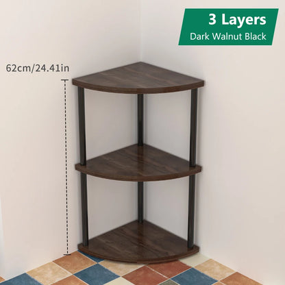 Étagère d'angle design simple à plusieurs étages - Noir 3 couches Étagère d'angle