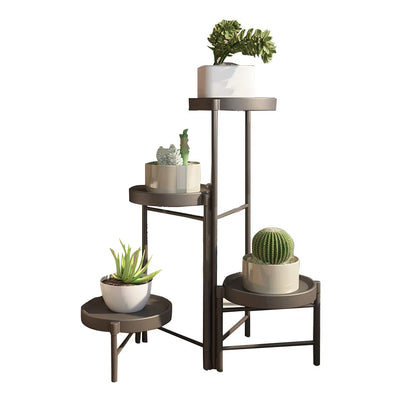 Étagère plante pour terrasse et balcon - B-noir 4 niveaux Étagère plante