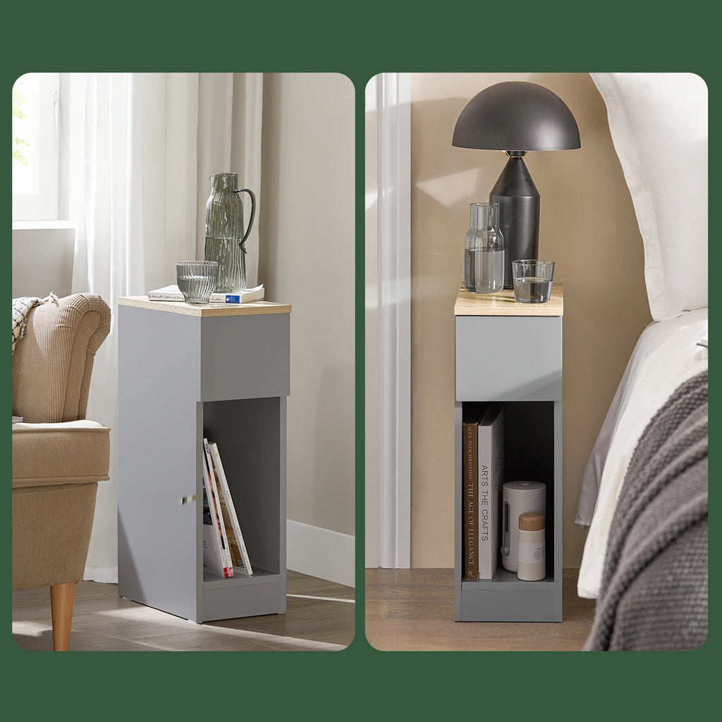 Table de chevet lot de 2 pas cher étroite moderne -