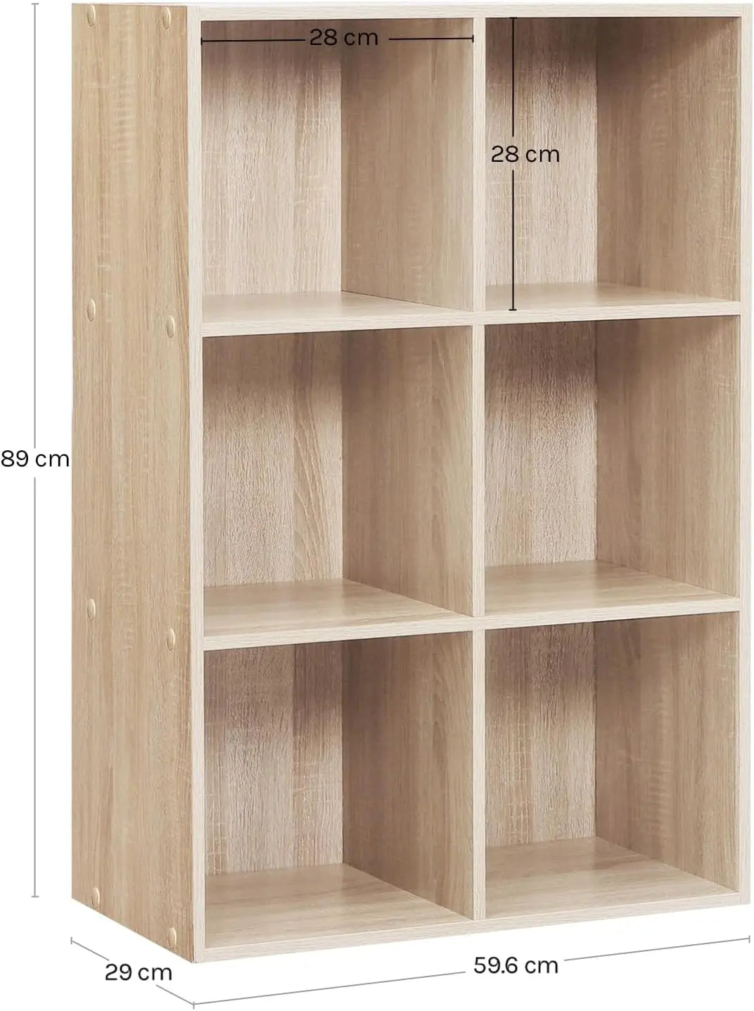 Étagère cube rangement en bois - Oak 29x59.6x89cm Étagère cube